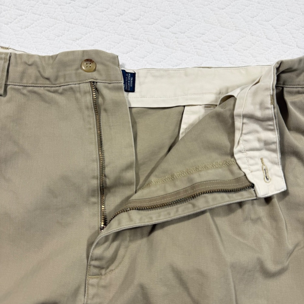 Vtg Polo Ralph Lauren Andrew Pant Mens Chinos 36x33 Pleated Cotton Khaki Tan EUC - Picture 5 of 11